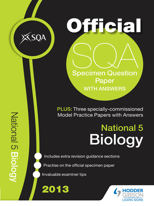 Title details for SQA Specimen Paper 2013 National 5 Biology and Model Papers by SQA - Wait list